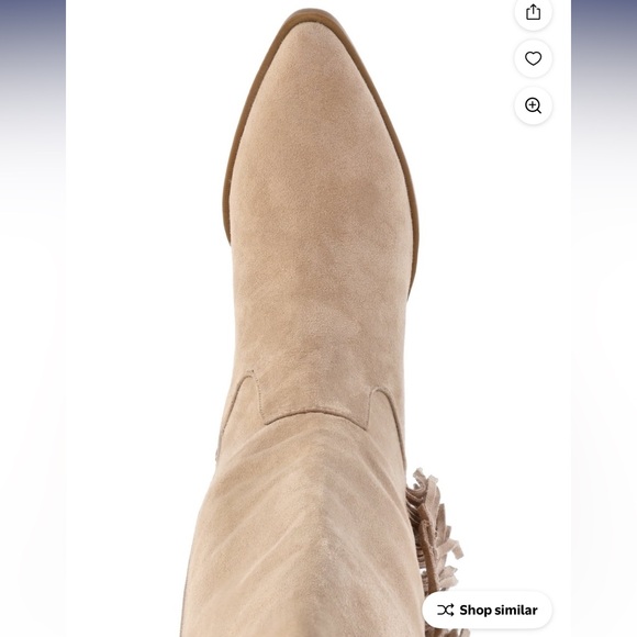 Tan Fringe Knee-High Boots - Picture 3 of 9